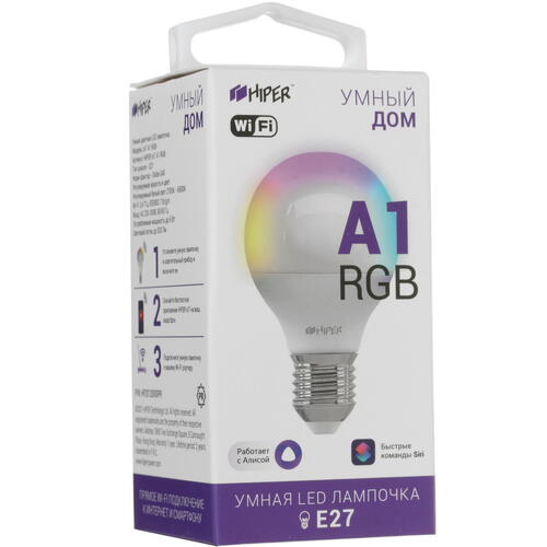 Купить Умная светодиодная лампа HIPER IoT LED A1 RGB  4788392. Характеристики, отзывы и цены в Донецке