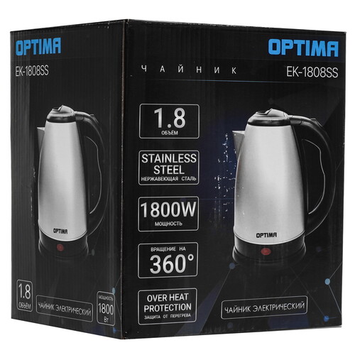 Купить Электрочайник OPTIMA EK-1808SS синий  9269570. Характеристики, отзывы и цены в Донецке