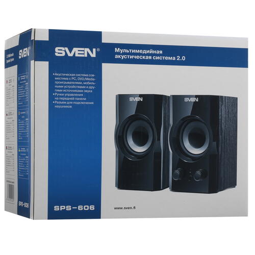 Купить Колонки SVEN SPS-606 черный  5085641. Характеристики, отзывы и цены в Донецке