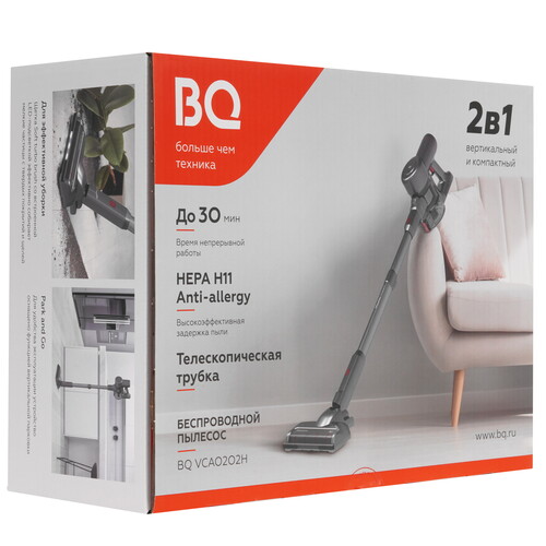 Купить Пылесос  вертикальный  BQ VCA0202H  серый  9210814. Характеристики, отзывы и цены в Донецке