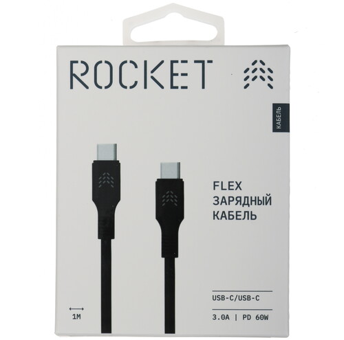 Купить Кабель круглый Rocket USB Type-C - USB Type-C черный 1 м  5466171. Характеристики, отзывы и цены в Донецке