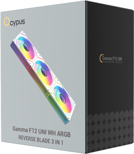 Купить Комплект реверсных вентиляторов Ocypus Gamma F12 UNI WH ARGB Reverse Blade 3 IN 1  5628523. Характеристики, отзывы и цены в Донецке