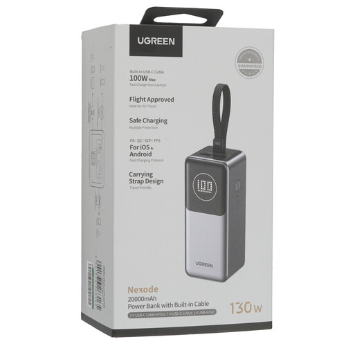 Купить Портативный аккумулятор Ugreen PB723 серый  9283009. Характеристики, отзывы и цены в Донецке