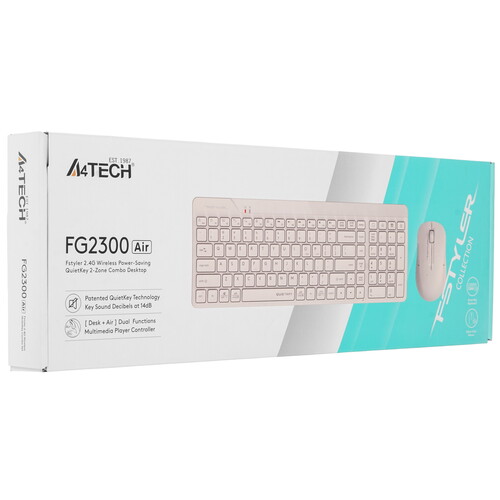 Купить Клавиатура+мышь беспроводная   A4Tech Fstyler FG2300 Air бежевый  5442757. Характеристики, отзывы и цены в Донецке