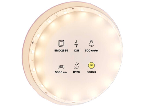 Купить Светодиодная лента Maytoni 12В 2835 4.8Вт/м 3000K 5м IP20  9184968. Характеристики, отзывы и цены в Донецке