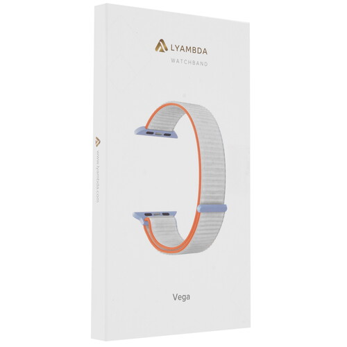 Купить Ремешок Lyambda для Apple Watch 42/ 44/ 45/ 49mm белый/оранжевый  4763684. Характеристики, отзывы и цены в Донецке
