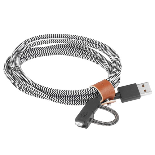 Купить Кабель круглый Native Union Lightning 8-pin MFI, micro USB, USB Type-C - USB 2.0 Type-A серый 2 м  5466063. Характеристики, отзывы и цены в Донецке