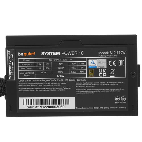 Купить Блок питания be quiet! SYSTEM POWER 10 550W [BN327] черный  5079720. Характеристики, отзывы и цены в Донецке