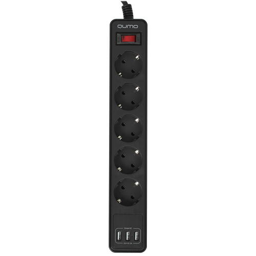 Купить Сетевой фильтр QUMO Power Bar 5SP4U (P-0005) черный  5416309. Характеристики, отзывы и цены в Донецке