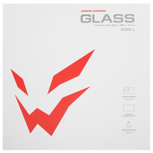 Купить Коврик ARDOR GAMING Glass (L) белый  9082698. Характеристики, отзывы и цены в Донецке