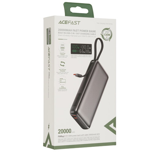 Купить Портативный аккумулятор ACEFAST M22 серый  9260011. Характеристики, отзывы и цены в Донецке