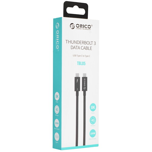 Купить Кабель круглый ORICO Thunderbolt 3 (USB Type-C) - Thunderbolt 3 (USB Type-C) черный 0.5 м  5499027. Характеристики, отзывы и цены в Донецке