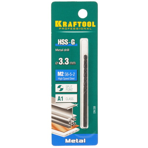 Купить Сверло спиральное KRAFTOOL 29651-3.3  9123314. Характеристики, отзывы и цены в Донецке