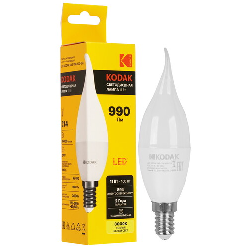 Купить Лампа светодиодная Kodak LED BXS-11W-830-E14  5417553. Характеристики, отзывы и цены в Донецке