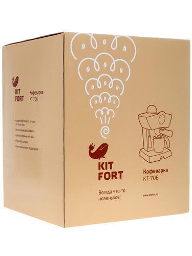 Купить Кофеварка рожковая Kitfort KT-706 черный  1116717. Характеристики, отзывы и цены в Донецке