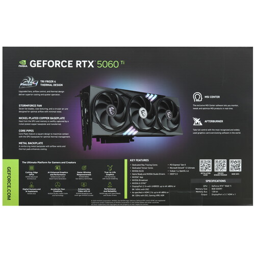 Купить Видеокарта MSI GeForce RTX 5060 Ti GAMING TRIO OC  5624880. Характеристики, отзывы и цены в Донецке