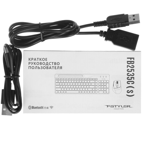 Купить Клавиатура+мышь беспроводная   A4Tech Fstyler FB2535C черный  5049214. Характеристики, отзывы и цены в Донецке