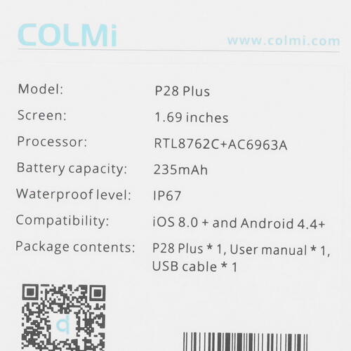 Купить Смарт-часы Colmi P28 Plus  5089535. Характеристики, отзывы и цены в Донецке