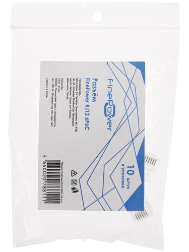 Купить Коннектор RJ12 FinePower RJ12 6P6C  1104757. Характеристики, отзывы и цены в Донецке