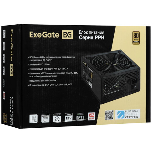 Купить Блок питания ExeGate 80 PLUS Bronze 1000PPH  9921139. Характеристики, отзывы и цены в Донецке