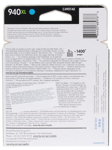 Купить Картридж HP 940XL (C4907AE) голубой  0117625. Характеристики, отзывы и цены в Донецке
