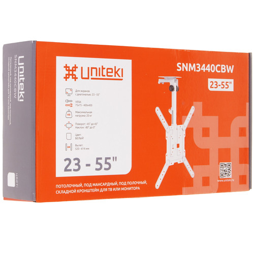 Купить Кронштейн для ТВ UNITEKI SNM3440CBW белый  9298836. Характеристики, отзывы и цены в Донецке