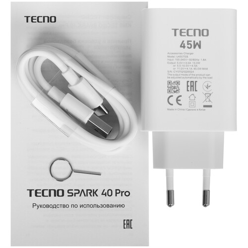 Купить 6.78" Смартфон Tecno SPARK 40 Pro 128 ГБ черный  5633203. Характеристики, отзывы и цены в Донецке