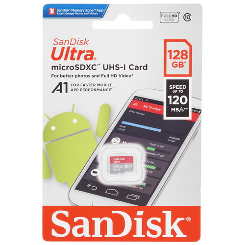 Купить Карта памяти SanDisk Ultra microSDXC 128 ГБ [SDSQUA4-128G-GN6MN]  5071982. Характеристики, отзывы и цены в Донецке