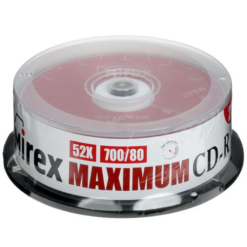 Купить CD-диск Mirex CD-R, 0.7 ГБ, Cake Box, 52x, 25 шт  4804187. Характеристики, отзывы и цены в Донецке