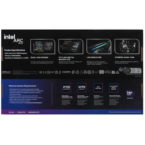 Купить Видеокарта ASRock Intel Arc B570 Challenger 10GB OC  5610475. Характеристики, отзывы и цены в Донецке