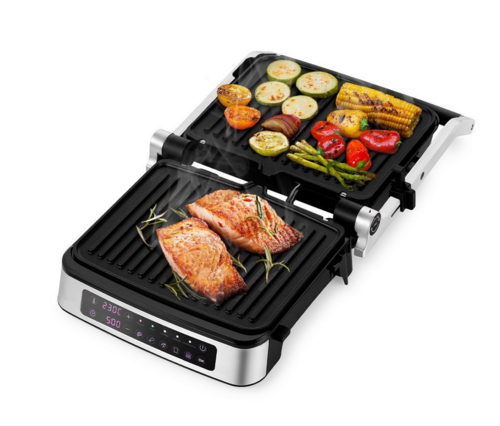 Купить Гриль Kitfort КТ-1687 серебристый  9047316. Характеристики, отзывы и цены в Донецке