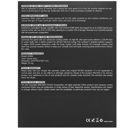 Купить Мини ПК TECNO MEGA MINI Gaming G1 [71003310005]  5484736. Характеристики, отзывы и цены в Донецке