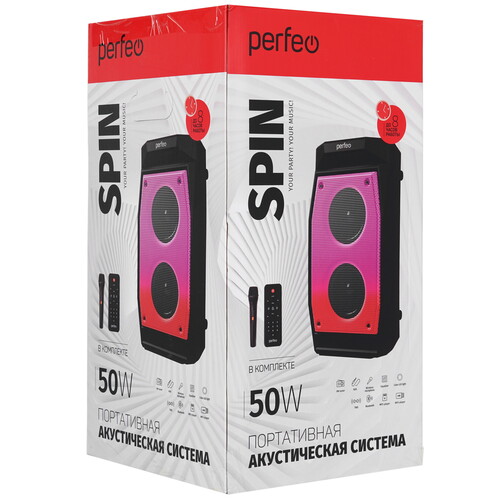 Купить Портативная аудиосистема Perfeo SPIN, черный  9209042. Характеристики, отзывы и цены в Донецке
