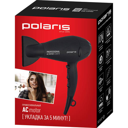 Купить Фен Polaris PHD2289AC черный  1346285. Характеристики, отзывы и цены в Донецке