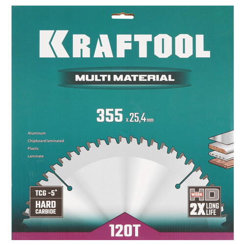 Купить Диск пильный KRAFTOOL Multi Material 36953-355-25.4  9173753. Характеристики, отзывы и цены в Донецке