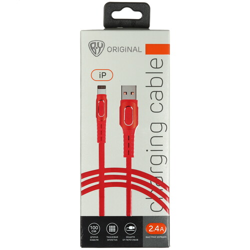 Купить Кабель круглый BY Lightning 8-pin - USB 2.0 Type-A красный 1 м  5482273. Характеристики, отзывы и цены в Донецке