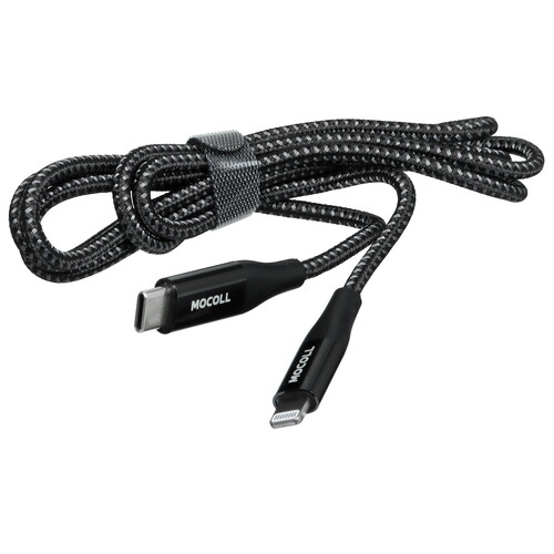 Купить Кабель круглый MOCOLL Lightning 8-pin MFI - USB Type-C черный 1.5 м  5470427. Характеристики, отзывы и цены в Донецке