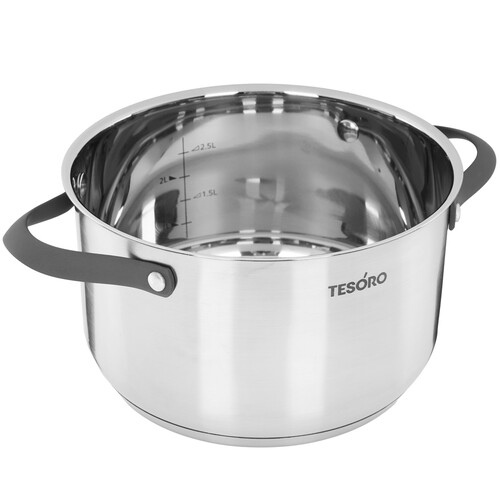 Купить Кастрюля Tesoro Tivoli КС833 3.3 л 20 см серебристый  9165231. Характеристики, отзывы и цены в Донецке