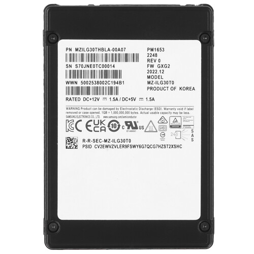 Купить 30720 ГБ Серверный SSD Samsung PM1653  5435714. Характеристики, отзывы и цены в Донецке