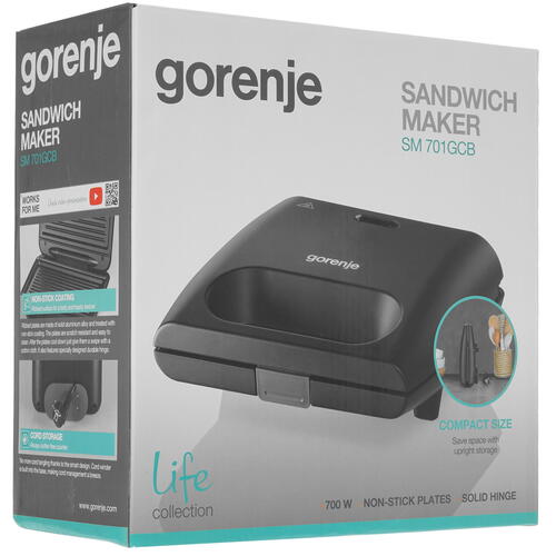 Купить Сэндвичница Gorenje SM701GCB черный  8199168. Характеристики, отзывы и цены в Донецке