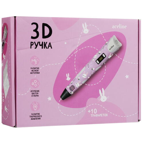 Купить 3D-ручка с пластиком Aceline RP101B  розовый  5430756. Характеристики, отзывы и цены в Донецке