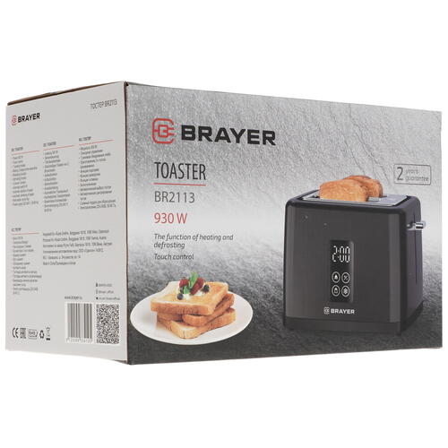 Купить Тостер BRAYER BR2113 черный  9960277. Характеристики, отзывы и цены в Донецке