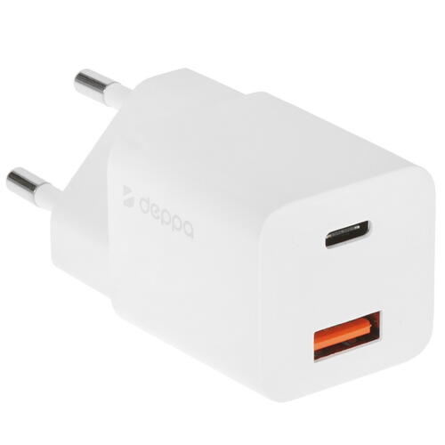 Купить Сетевое зарядное устройство DEPPA 11410 белый  5073605. Характеристики, отзывы и цены в Донецке