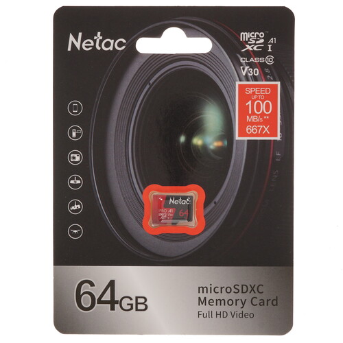Купить Карта памяти Netac microSDXC 64 ГБ [NT02P500PRO-064G-S]  4821303. Характеристики, отзывы и цены в Донецке