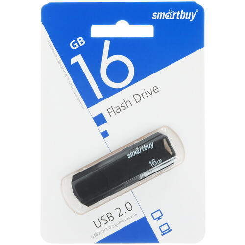 Купить Память USB Flash 16 ГБ Smartbuy Clue [SB16GBCLU-K]  9055360. Характеристики, отзывы и цены в Донецке