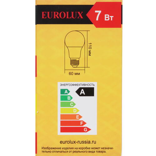 Купить Лампа светодиодная Eurolux LL-E-A60-7W-230-2.7K-E27  5401689. Характеристики, отзывы и цены в Донецке