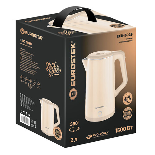 Купить Электрочайник Eurostek EEK-3029 бежевый  9974049. Характеристики, отзывы и цены в Донецке