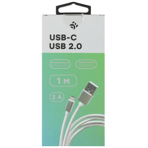 Купить Кабель круглый DEXP USB Type-C - USB 2.0 Type-A белый 1 м  4834142. Характеристики, отзывы и цены в Донецке