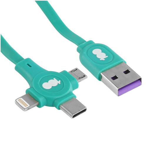 Купить Кабель автосмотка Бука Lightning 8-pin, micro USB, USB Type-C - USB 2.0 Type-A зеленый 1.15 м  9230457. Характеристики, отзывы и цены в Донецке