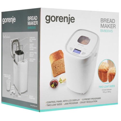 Купить Хлебопечь Gorenje BM900WS белый  9052388. Характеристики, отзывы и цены в Донецке